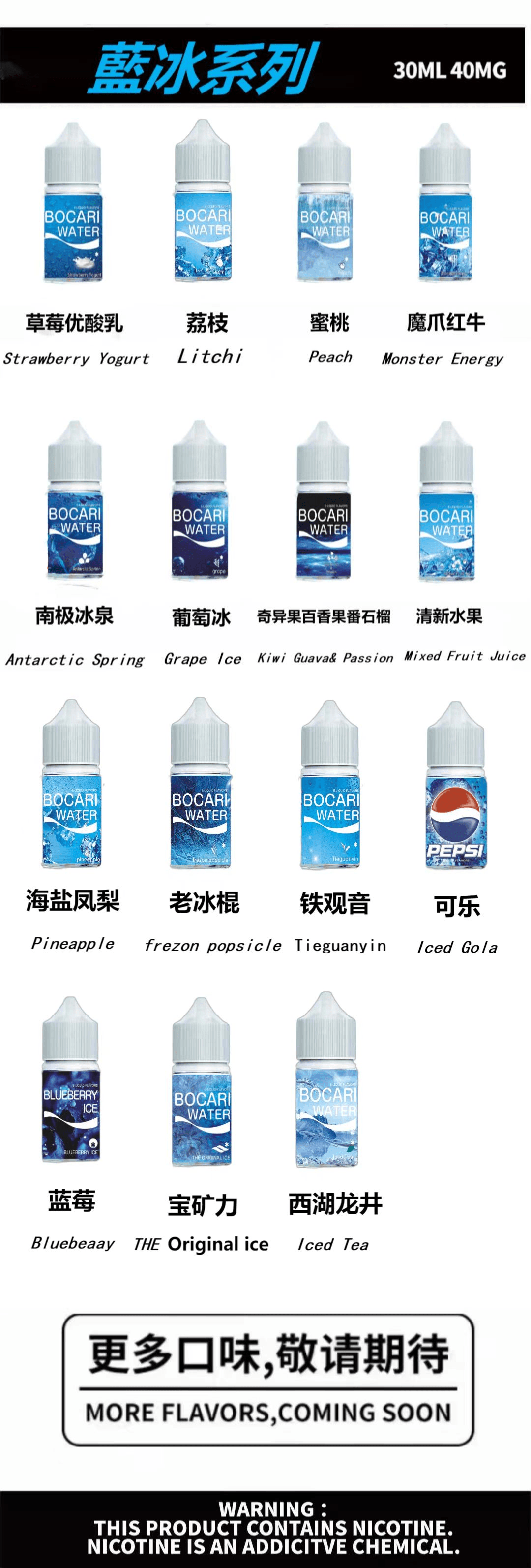 LANA Blue Ice Series Nicotine Salt E-Liquid – Multiple Flavors | Compatible with LANA Pods & More
